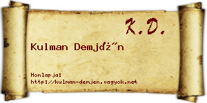 Kulman Demjén névjegykártya